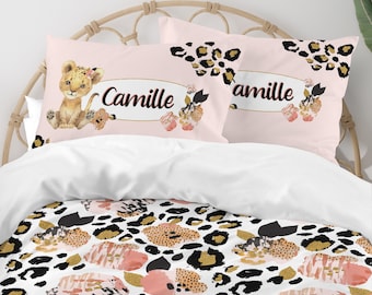 Leopard Print Bedding Set: Girl's Comforter or Duvet Cover