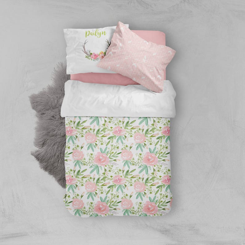 Floral Toddler Bedding Twin Bedding Comforter Dorm Bedding Etsy