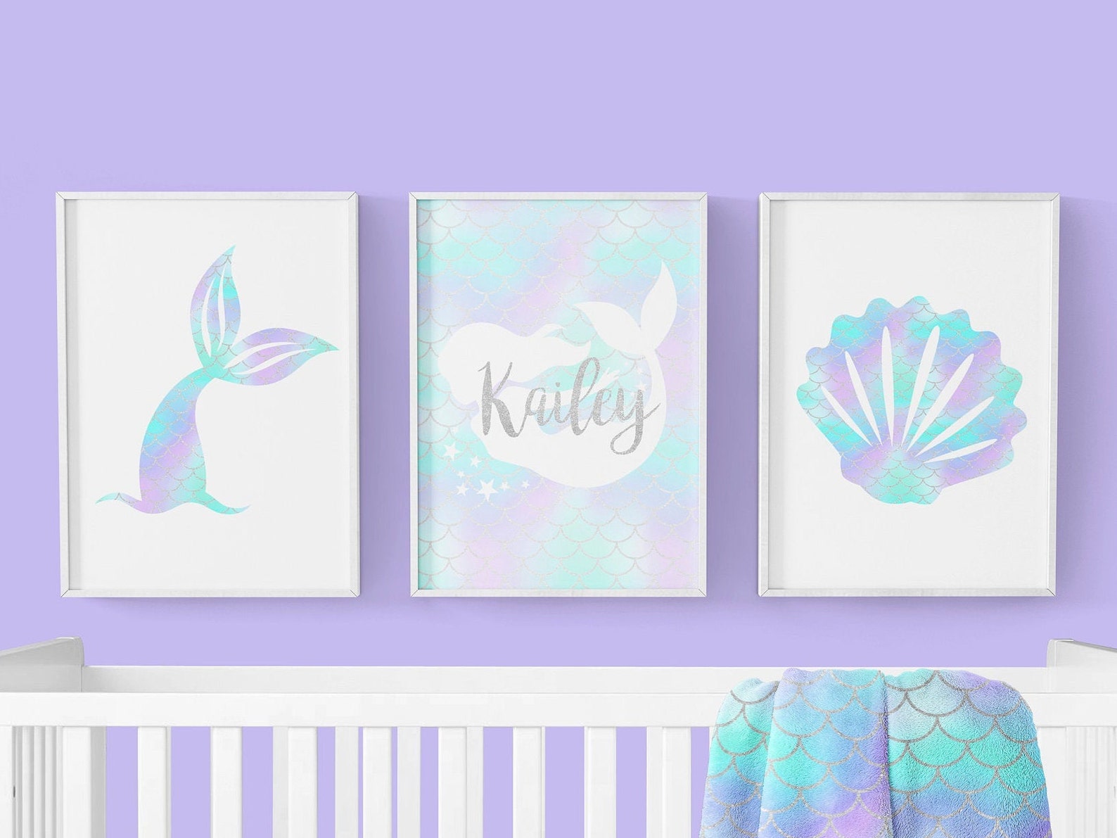 Mermaid Crib Bedding Baby Girl Nursery Baby Bedding Set Etsy