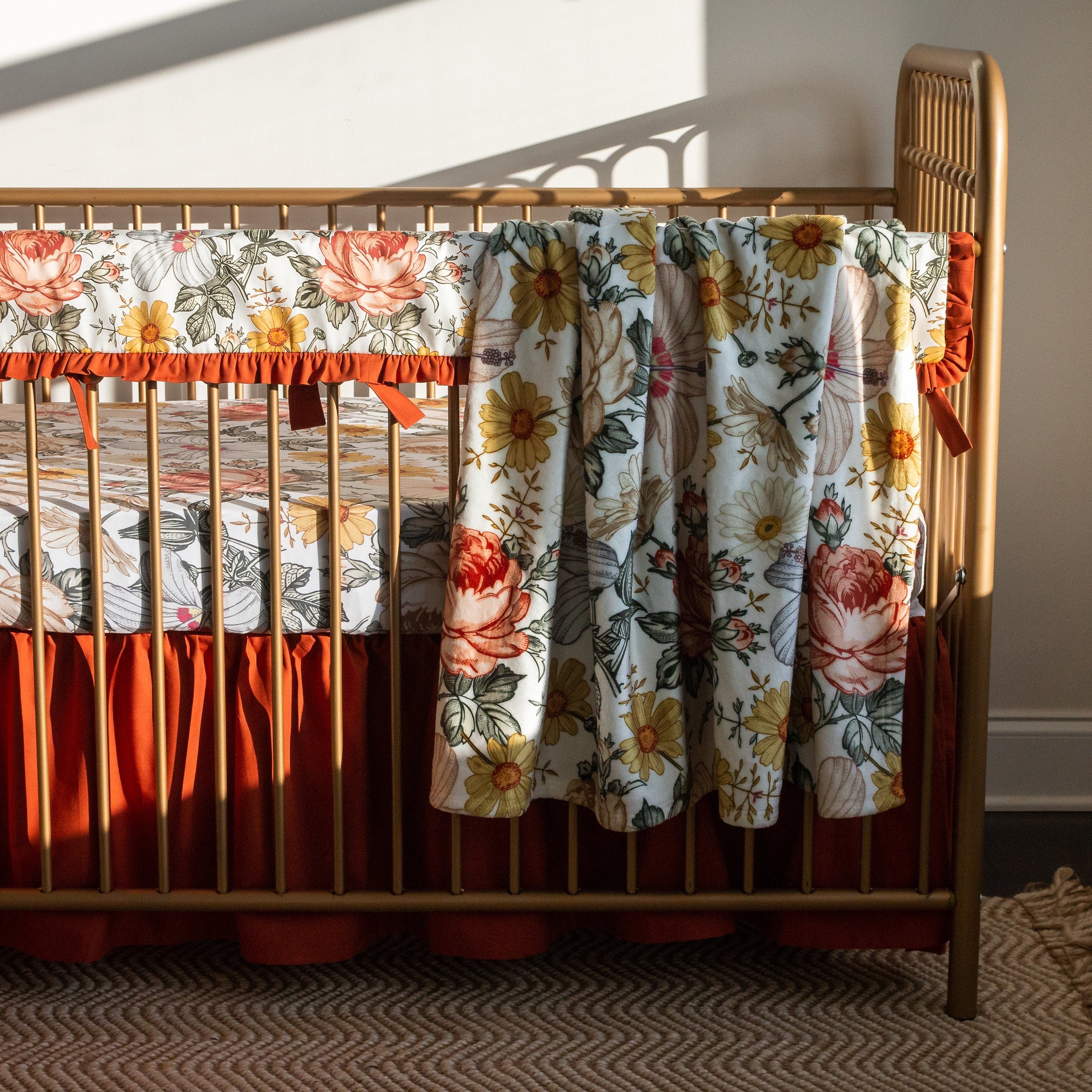 Baby Girl Crib Bedding Set Floral 