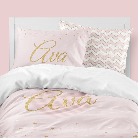 pink and gold bedding twin