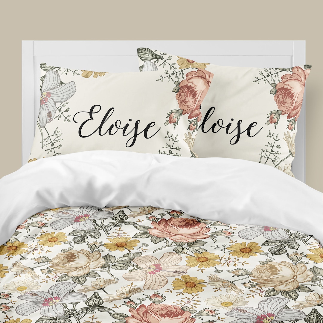 Vintage Style Floral Bedding Set Comforter Duvet Cover Etsy