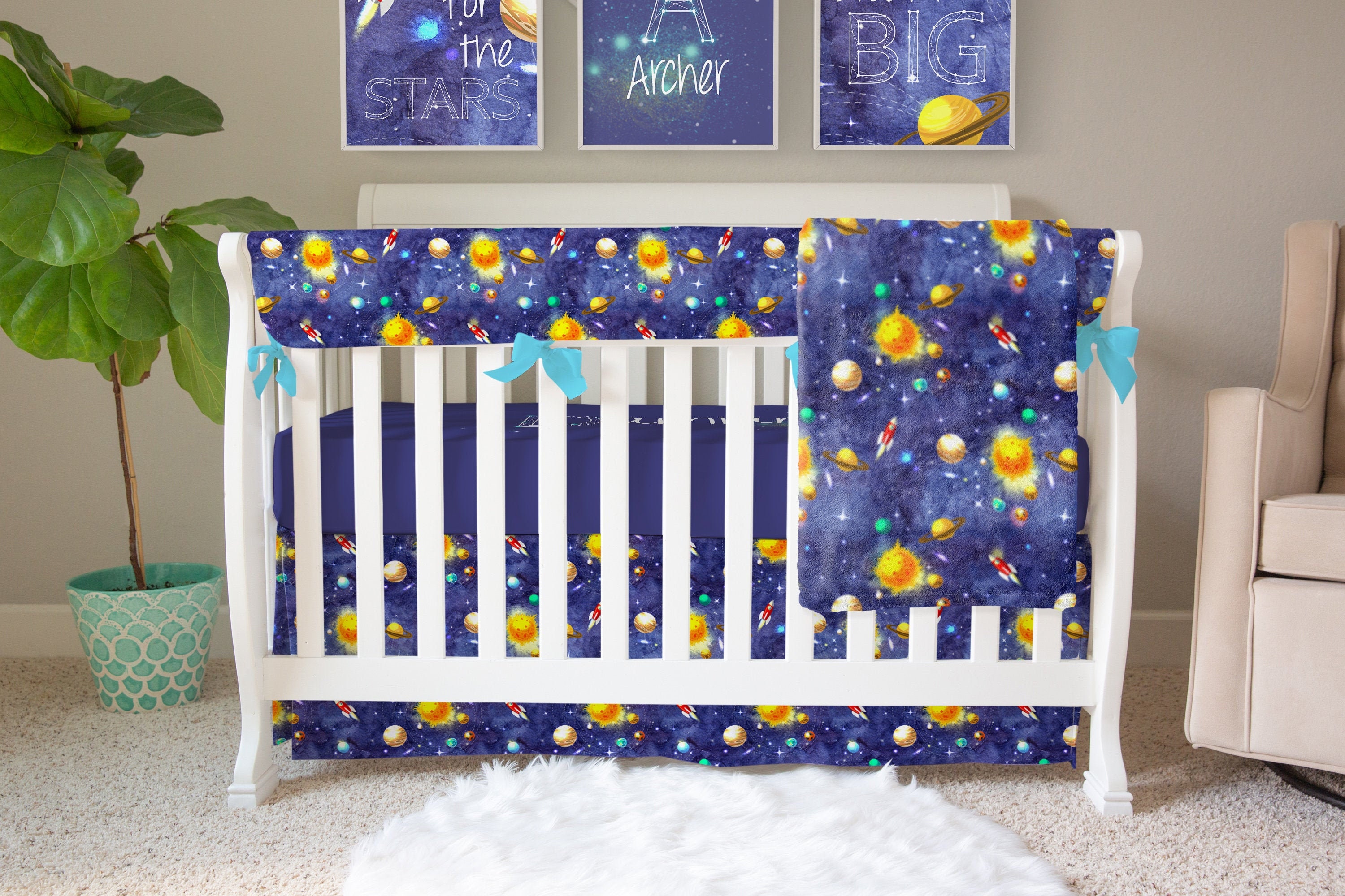 outer space baby bedding