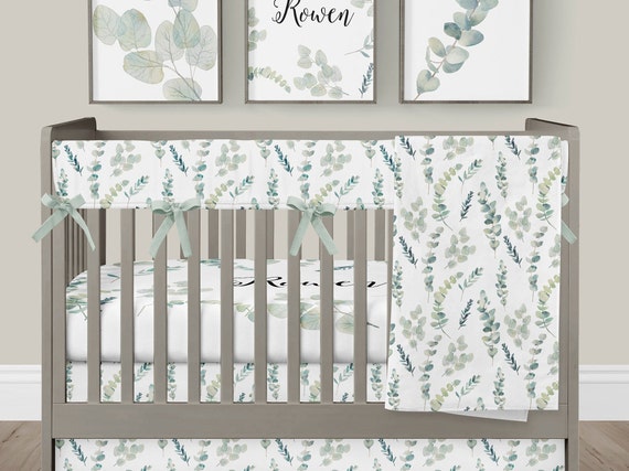 greenery crib bedding