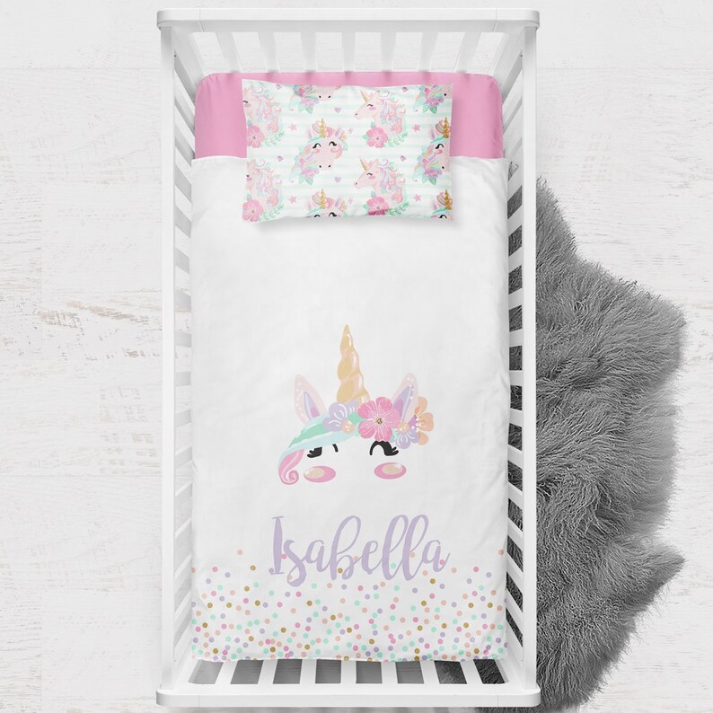 Toddler Bedding Set Comforter Duvet Cover Personalized Etsy