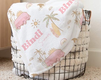 Minky Blanket | Ocean Surfer Girl