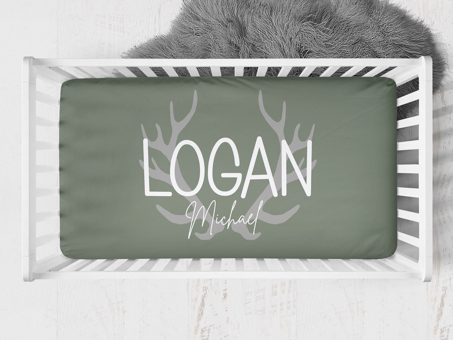 Sage Green Nursery Bedding Boy Bedding for Nursery Woodland Etsy