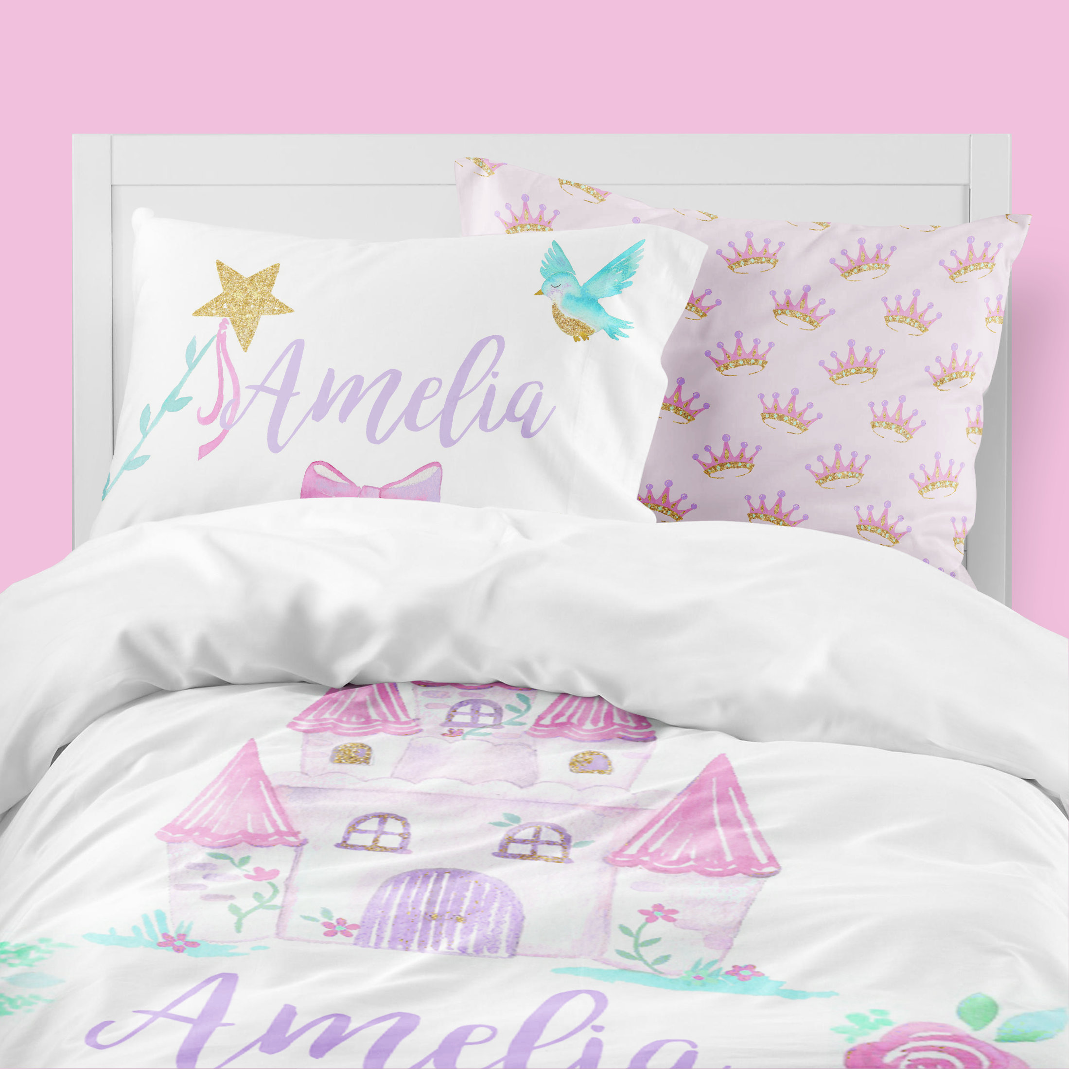 Fairy Tale Toddler Bedding Set Twin, Princess Duvet Cover Twin