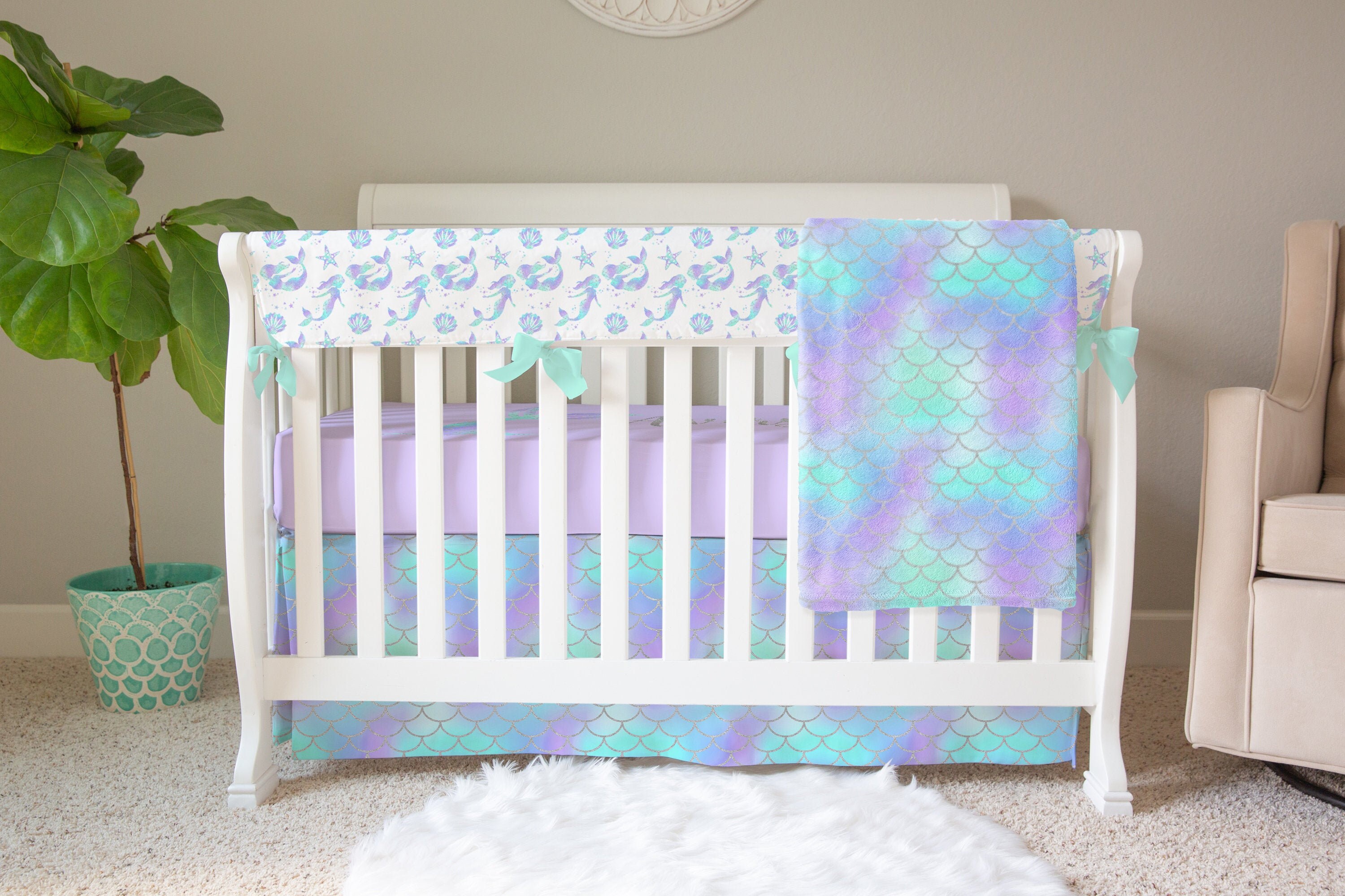 mermaid cot bedding