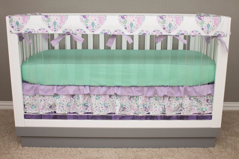 Crib Bedding Mermaid Cribset Purple Mint Cribset Purple Etsy