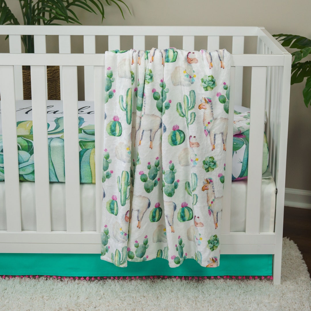 Baby Girl Crib Bedding Set, Llama Baby Bedding, Girl Nursery Decor