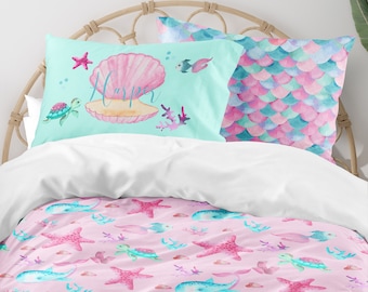 Ocean Girl Room, Ocean Inspired Girls Bedding, Twin Duvet Covers, Toddler Comforter, Queen Duvet Cover, Bedding Sets Kids, Coastal Girl