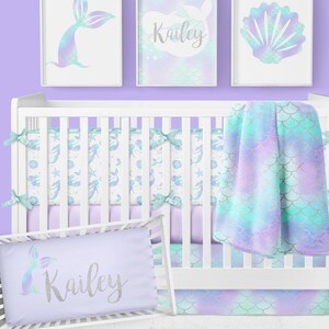 mermaid baby crib set