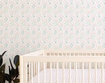 Peel & Stick Wallpaper | Garden Ribbon in Cream