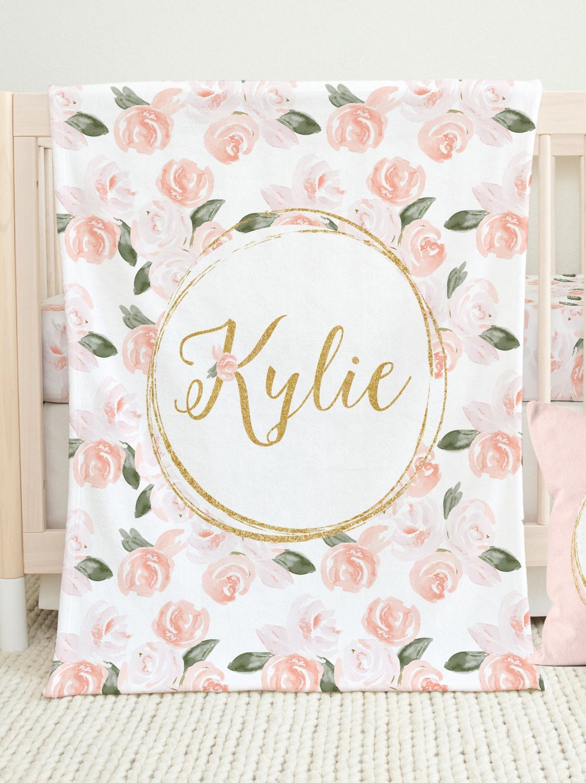 Blush Pink Crib Bedding Set Baby Girl Nursery Bedding Etsy