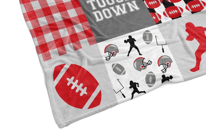 Football Crib Bedding Red Black and White Personalized Crib Etsy
