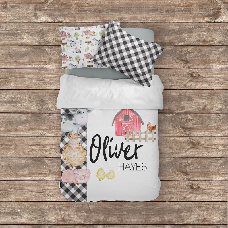 Toddler Boy Bedding Farm Kid Bedding Set Twin Comforter Etsy