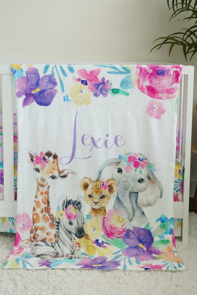 Girl Nursery Bedding Set Safari Crib Bedding Jungle Baby Etsy