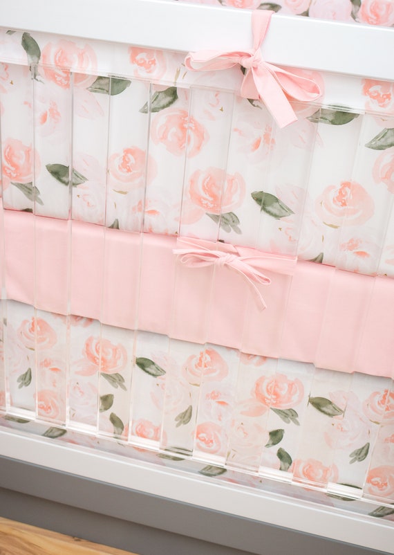 Pink Crib Bedding Baby Girl Nursery Gift For Girl Floral Etsy