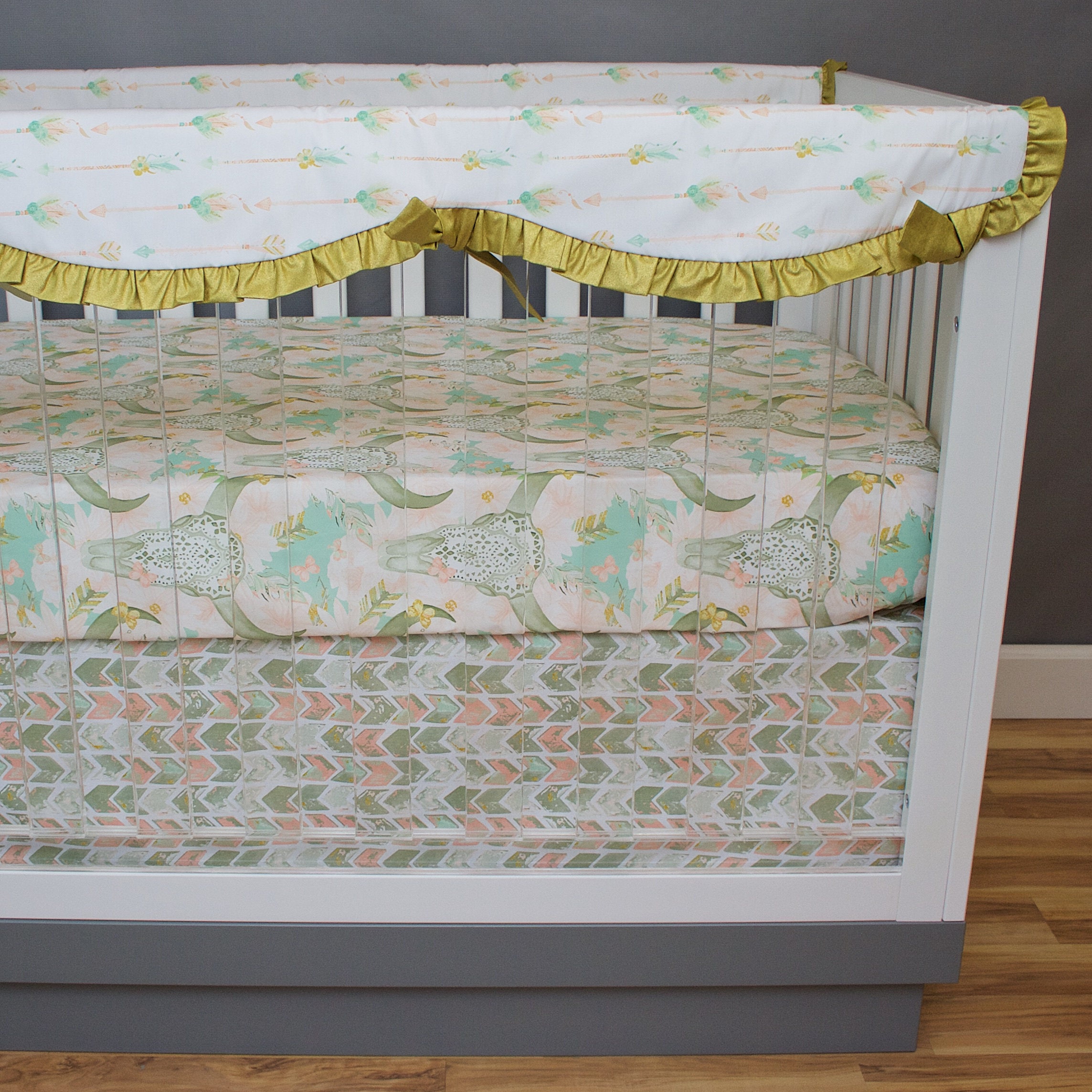 Crib Bedding Boho Crib Bedding Girl Tribal Cribset Dream Etsy