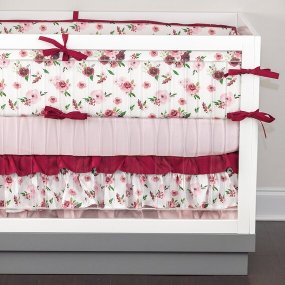 burgundy crib sheet