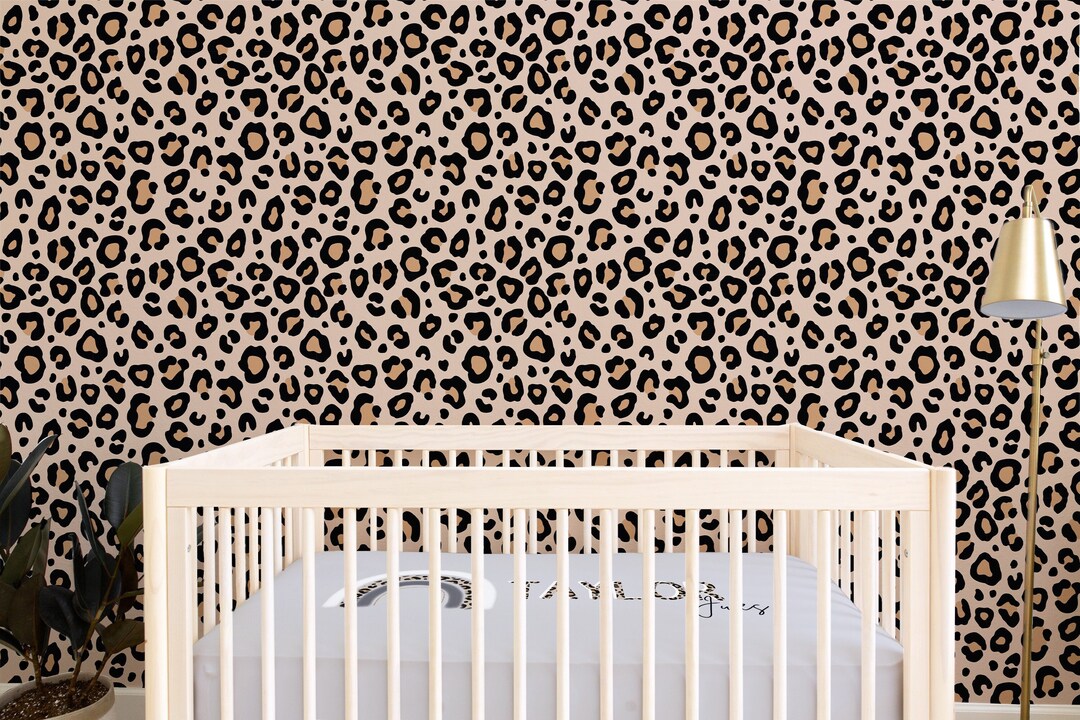 Leopard Spot Wallpaper, Nursery Wallpaper, Removable Wallpaper, Peel