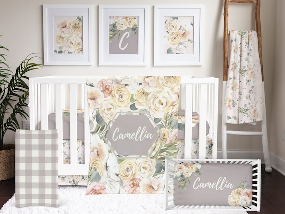 Floral crib bumper 2025