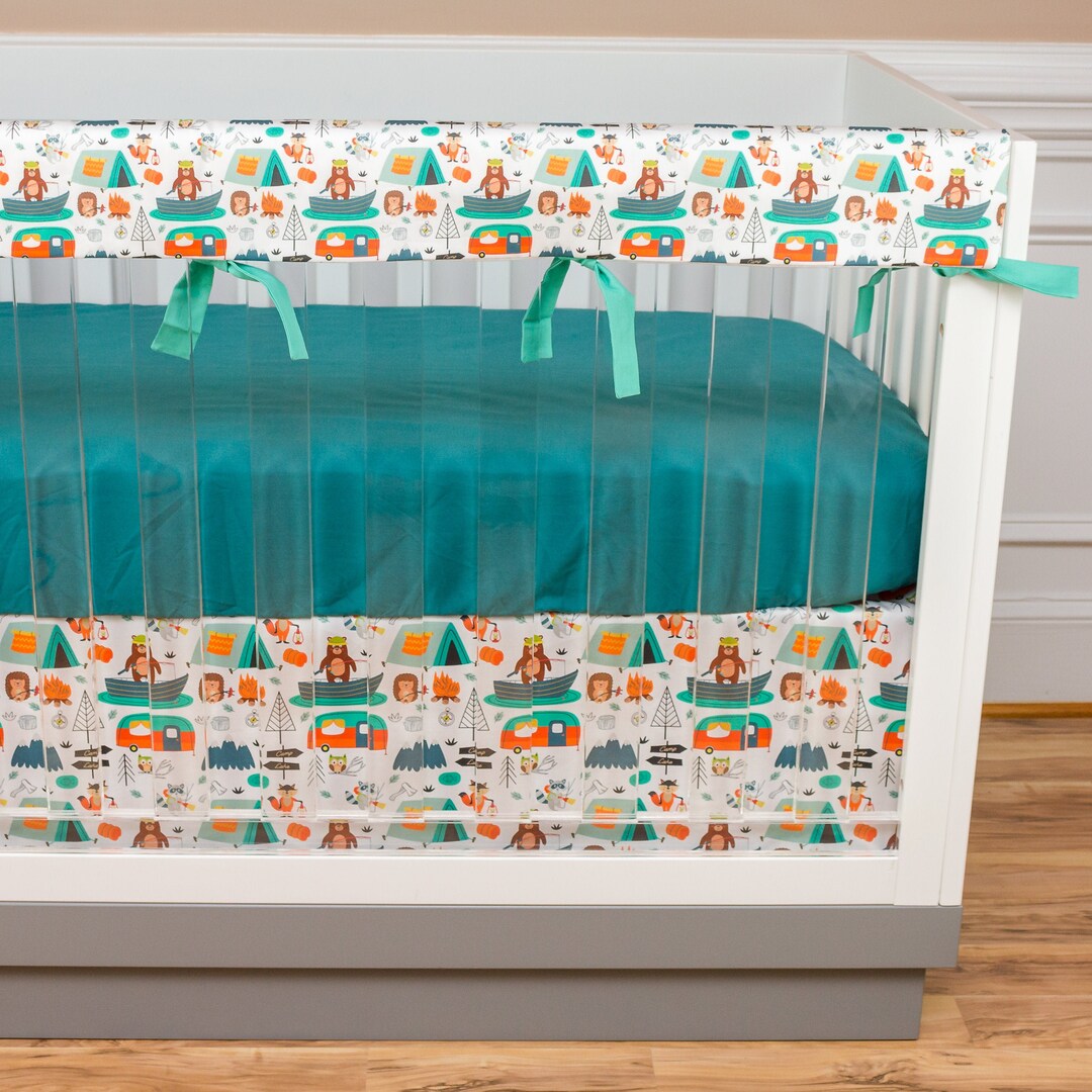 Boy Crib Bedding Set Baby Boy Nursery Camping Happy Camper Etsy