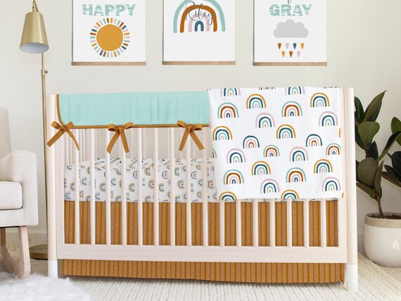 rainbow crib bedding