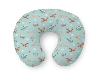 Nursing Pillow Cover, Breastfeeding Pillow Cover, Nursing Cover, Adventure, Baby Shower Gift, Baby Boy Gift, Mountain, Baby Boy, Airplane