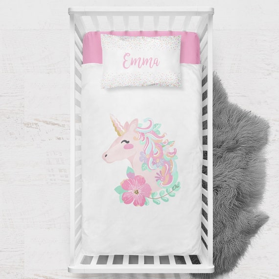Toddler Bedding Girls Room Unicorn Toddler Duvet Cover Etsy