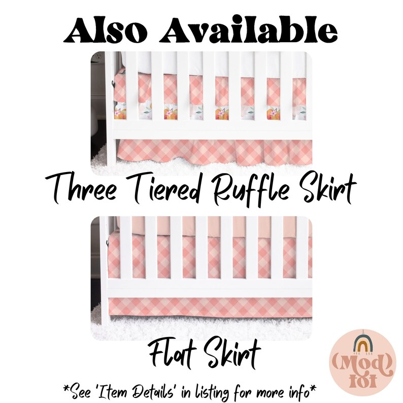 Peach Crib Bedding Set Peach Nursery Floral Girl Etsy