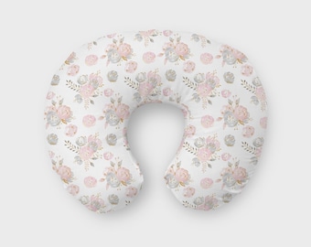 Nursing Pillow Cover, Breastfeeding Pillow Cover, Nursing Cover, Blush Gold, Floral, Baby Shower Gift, Baby Girl Gift, Girl, Baby