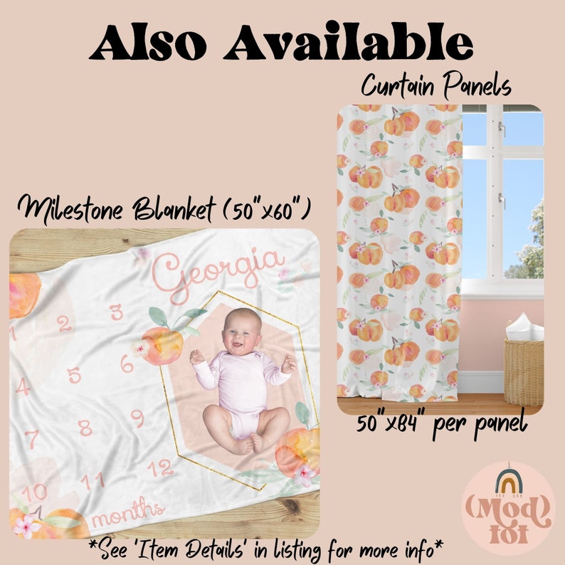 Peach Crib Bedding Set Peach Nursery Floral Girl Etsy