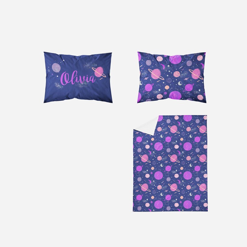 Girls Room Bedding Outer Space Solar System Toddler ...