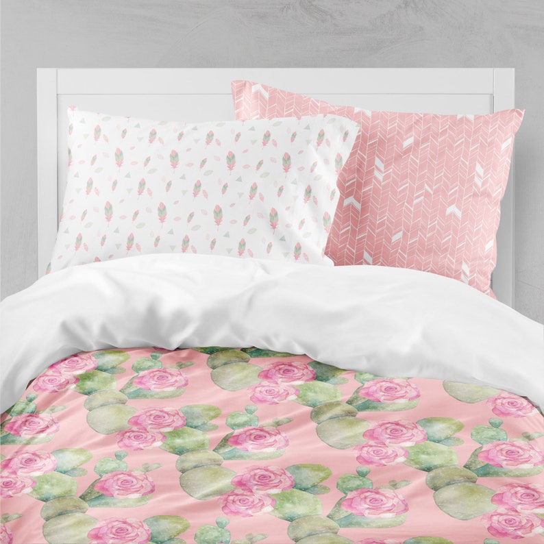 Boho Toddler Bedding Twin Bedding Floral Coral Mint Etsy