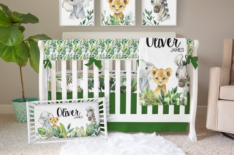Boy Crib Bedding Set Safari Baby Boy Nursery Jungle Etsy