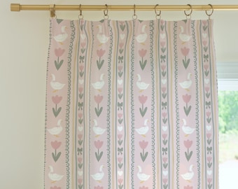 Goose Print Nursery Curtains: English Cottage Blackout or Sheer