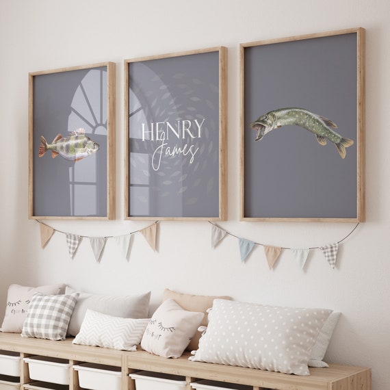 Fishing Nursery Wall Art Prints for Your Baby Boy Nursery, Gone Fishing  Nursery, Blue Baby Nursery, Toddler Room, Wall Decor, Crib Bedding -   Canada
