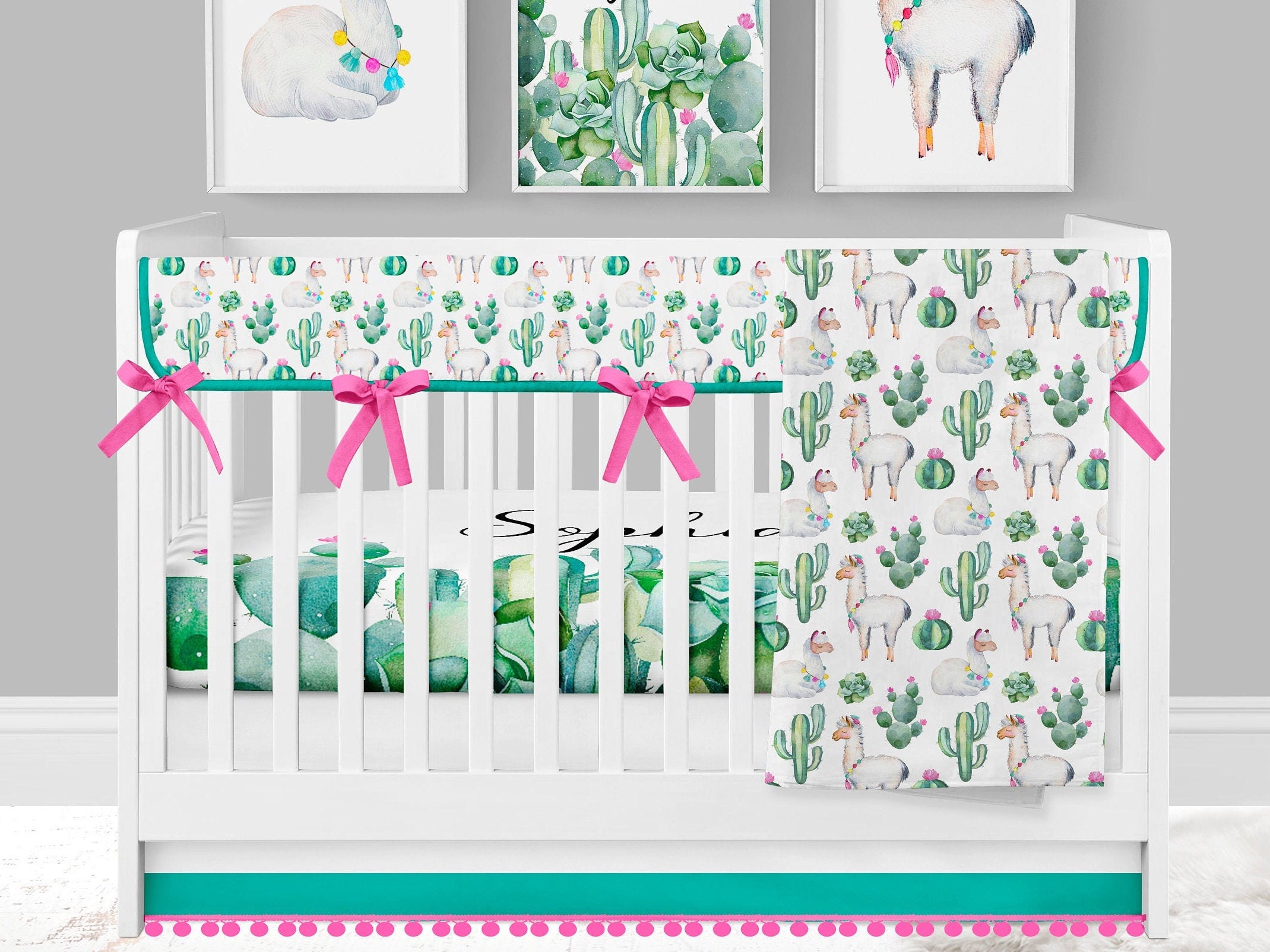 llama crib set
