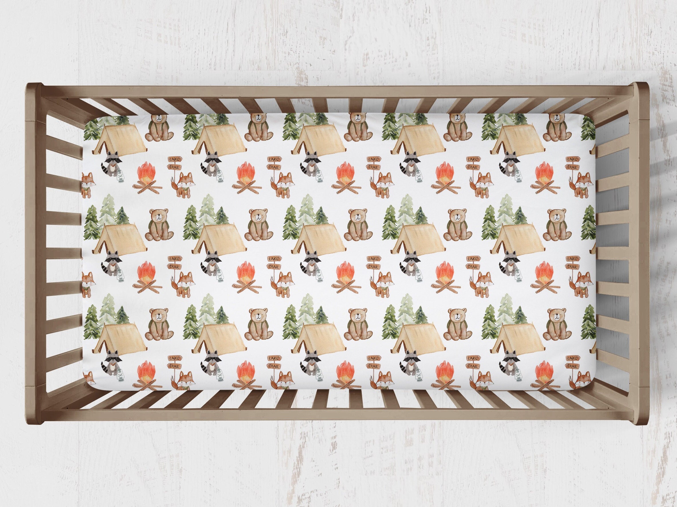 Crib Bedding Set NOJO Wilderness 4-Piece Crib Set Camping Theme