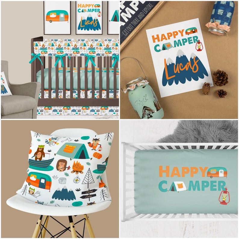 Nursery Wall Art Printable Art Wall Decor Happy Camper Etsy