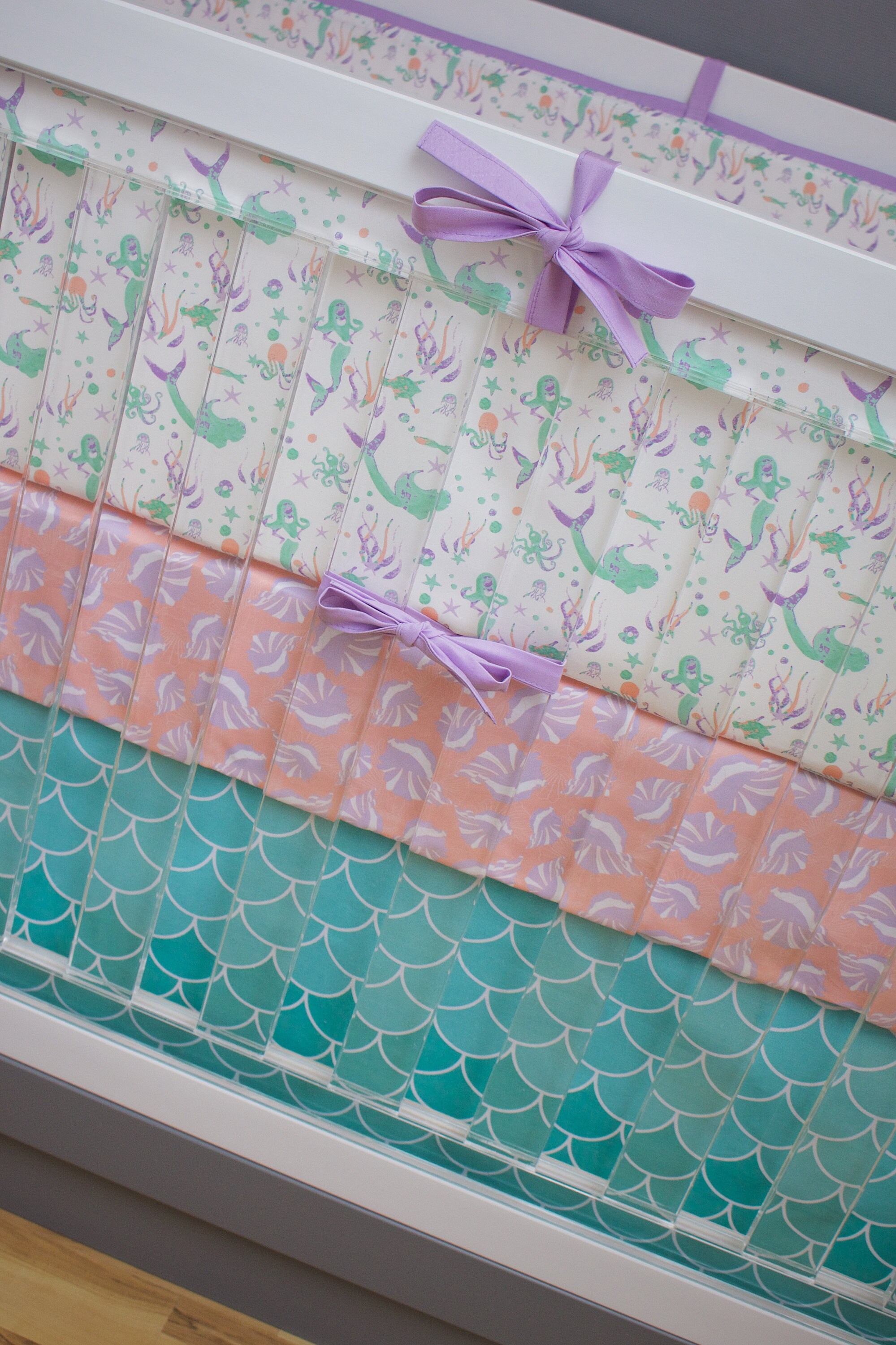 Mermaid Crib Bedding Set for Baby Girl Nursery with Mermaid Etsy