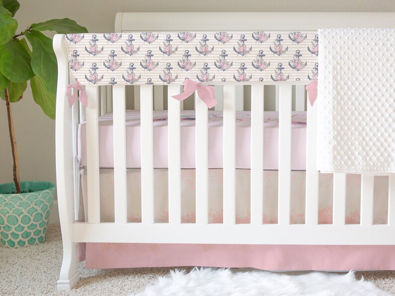 Crib Bedding Girl Nautical Nursery Coastal Baby Bedding Etsy