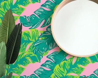 Preppy Summer Palm Leaf Peel & Stick Wallpaper
