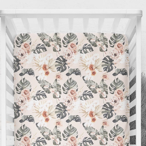 Floral Changing Pad Cover Boho Crib Sheet Floral Girl Etsy