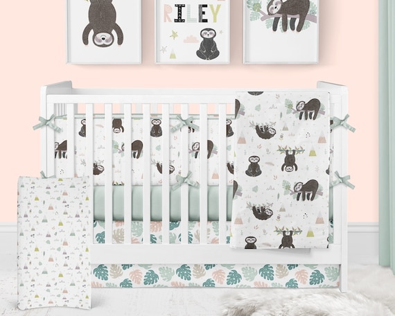 sloth crib set