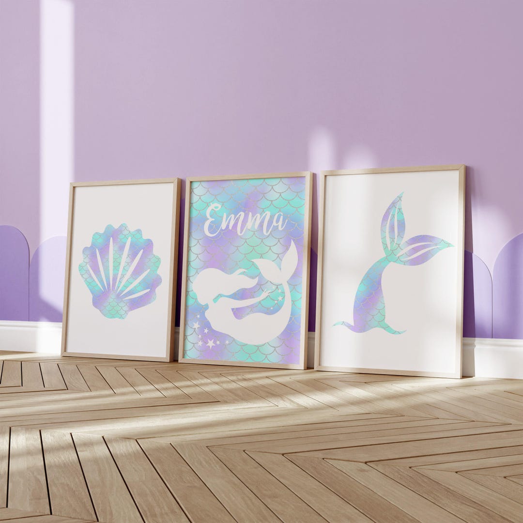 Nursery Wall Art, Mermaid Decor, Girl Nursery Decor, Mermaid Crib ...