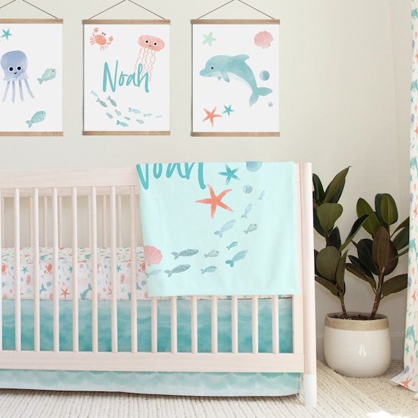 Octopus Crib Sheet Etsy