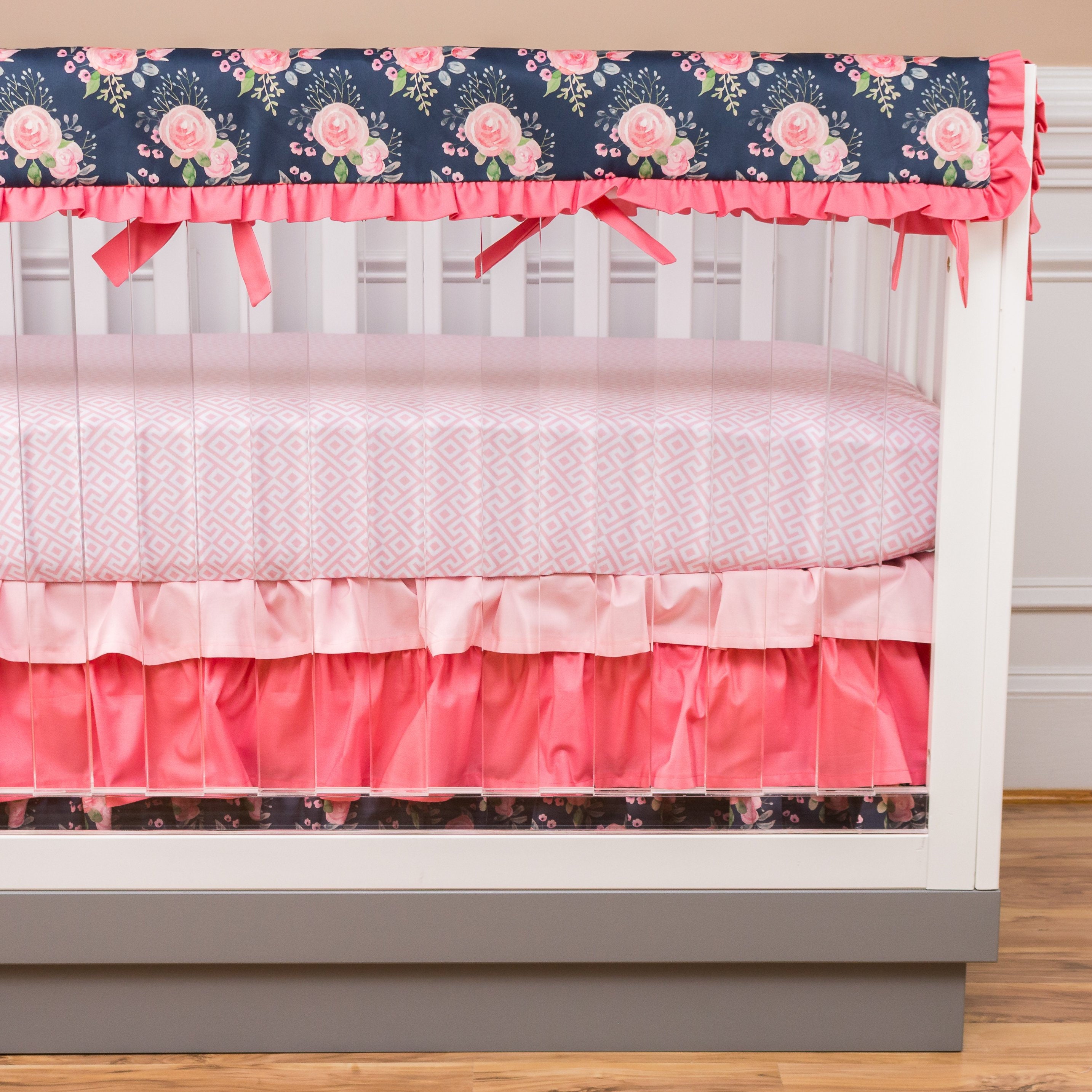 Crib Bedding Baby Girl Nursery Floral Baby Bedding Crib Etsy